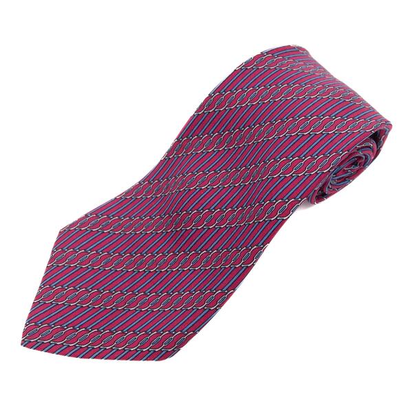 Hermes Designer Purple Blue 100% Silk Neck Tie - Picture 1 of 10